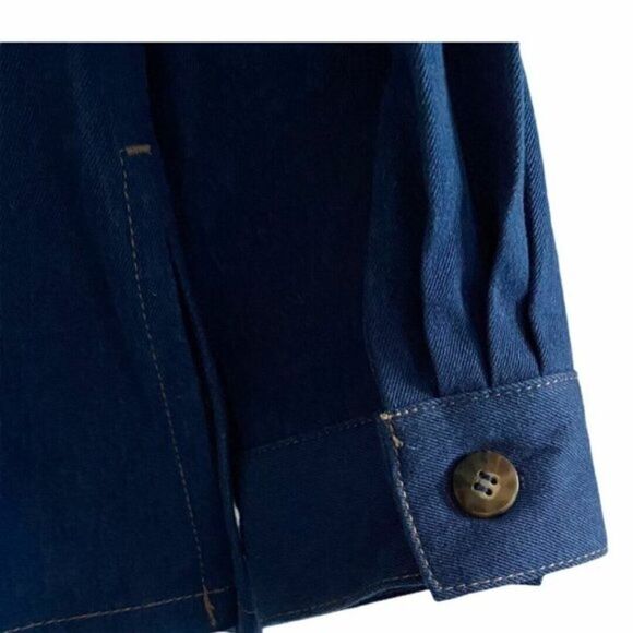 Koret women's Grandmacore City Blues Embroidered Denim Button Up Shirt US M - Picture 6 of 9